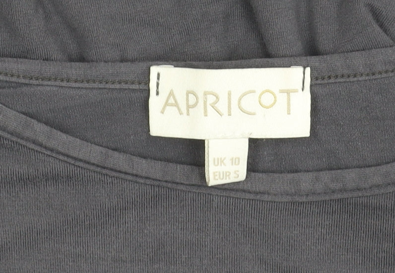 Womens UK Size 10 Apricot Grey Basic T-Shirt