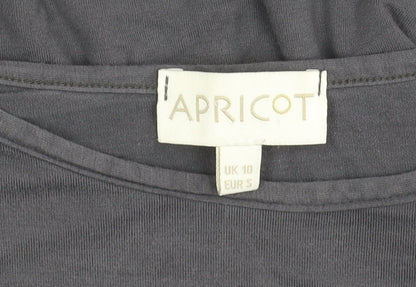 Womens UK Size 10 Apricot Grey Basic T-Shirt