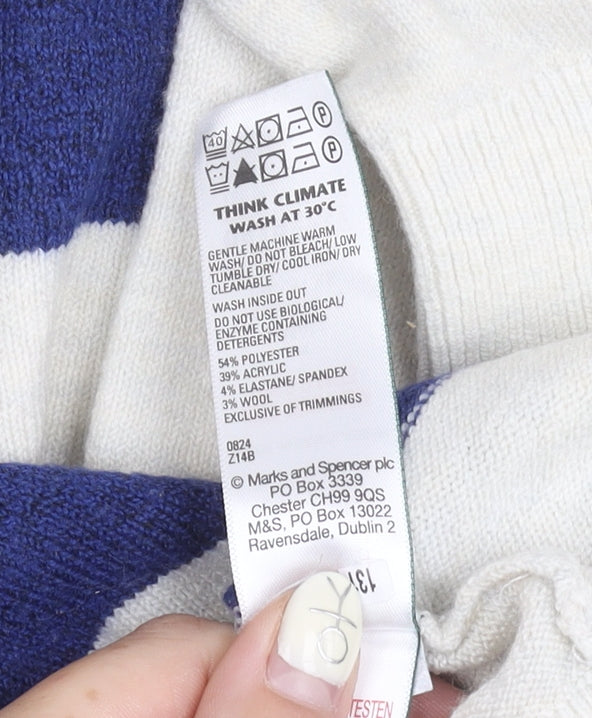 Womens UK Size S Marks and Spencer Blue Pullover Jumper