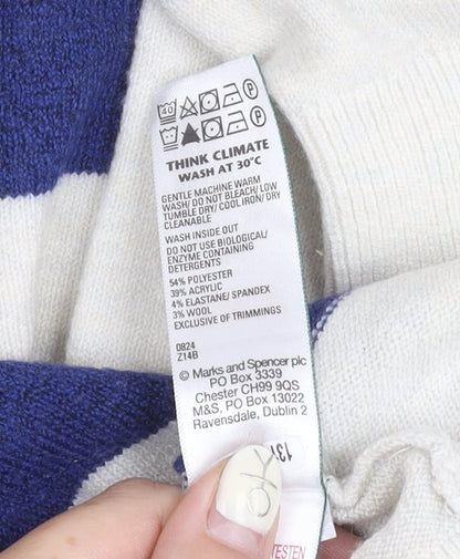 Womens UK Size S Marks and Spencer Blue Pullover Jumper