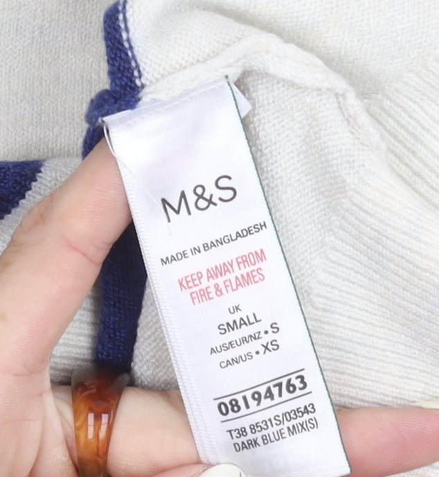 Womens UK Size S Marks and Spencer Blue Pullover Jumper