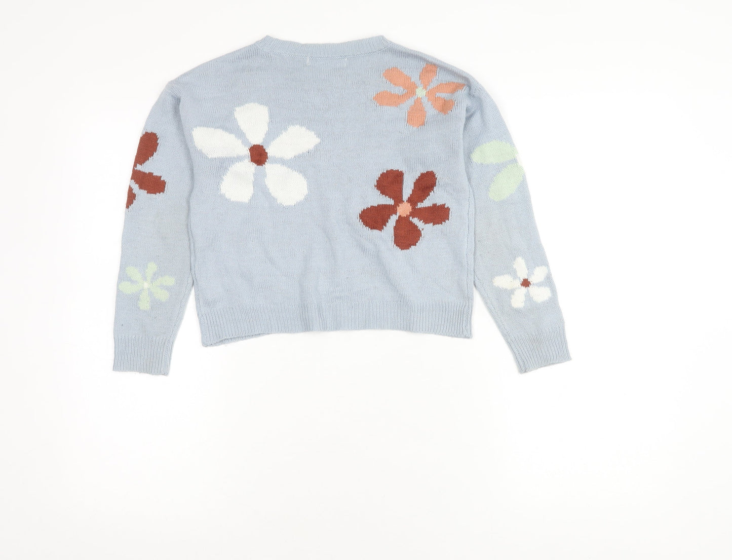 Chloe + Cyrus Girls Blue Floral Pullover Jumper M