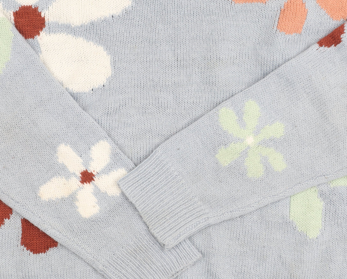 Chloe + Cyrus Girls Blue Floral Pullover Jumper M