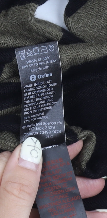 Womens UK Size 12 Marks and Spencer Black Tunic Jumper