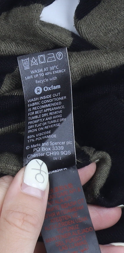 Womens UK Size 12 Marks and Spencer Black Tunic Jumper