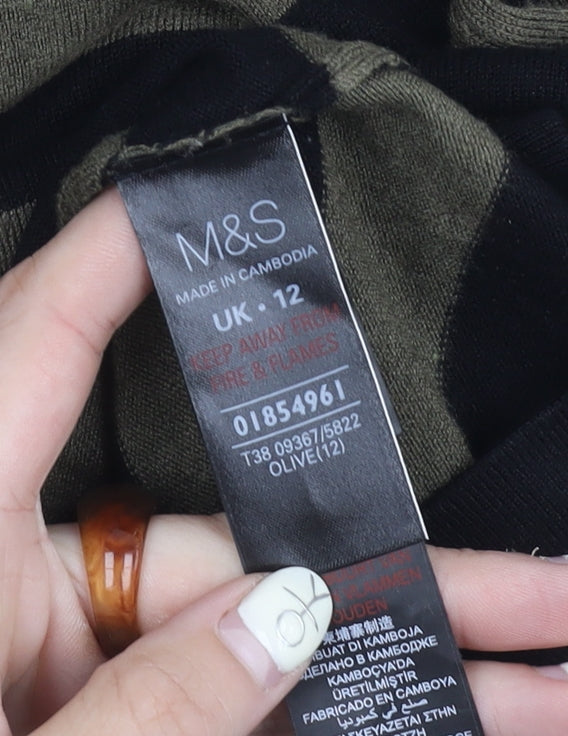 Womens UK Size 12 Marks and Spencer Black Tunic Jumper