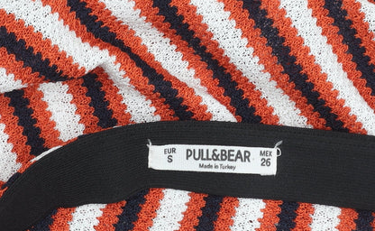 Pull & Bear Women's Multicoloured Striped Long Skirt Size 10