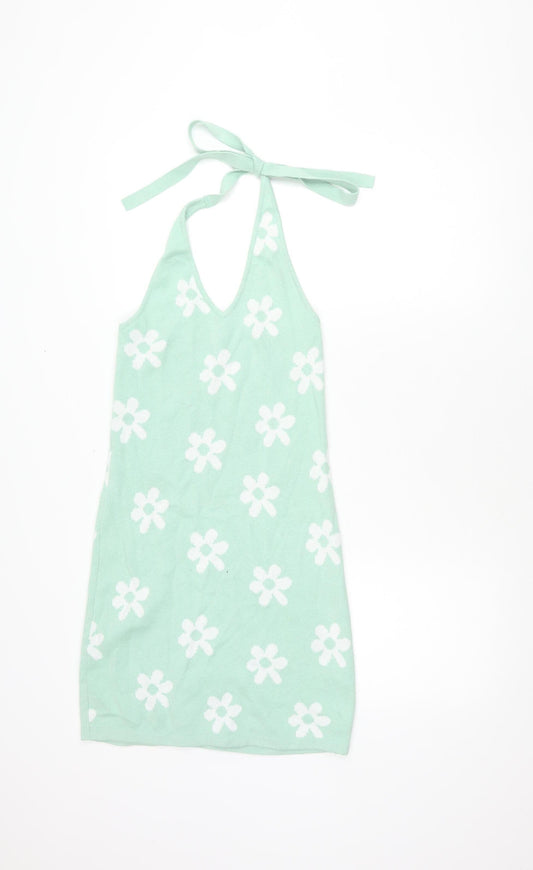 Hollister Women's Green Floral Slip Dress, Size S