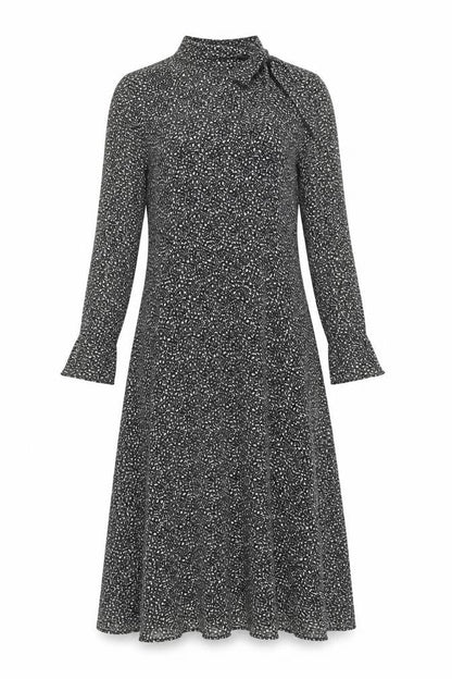 M&S Women's Black A-Line Knee Length Dress, Size 8