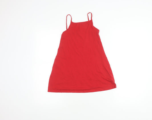 Next Girls Red Knee Length Sleeveless Dress