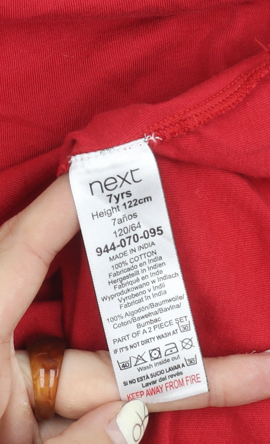 Next Girls Red Knee Length Sleeveless Dress