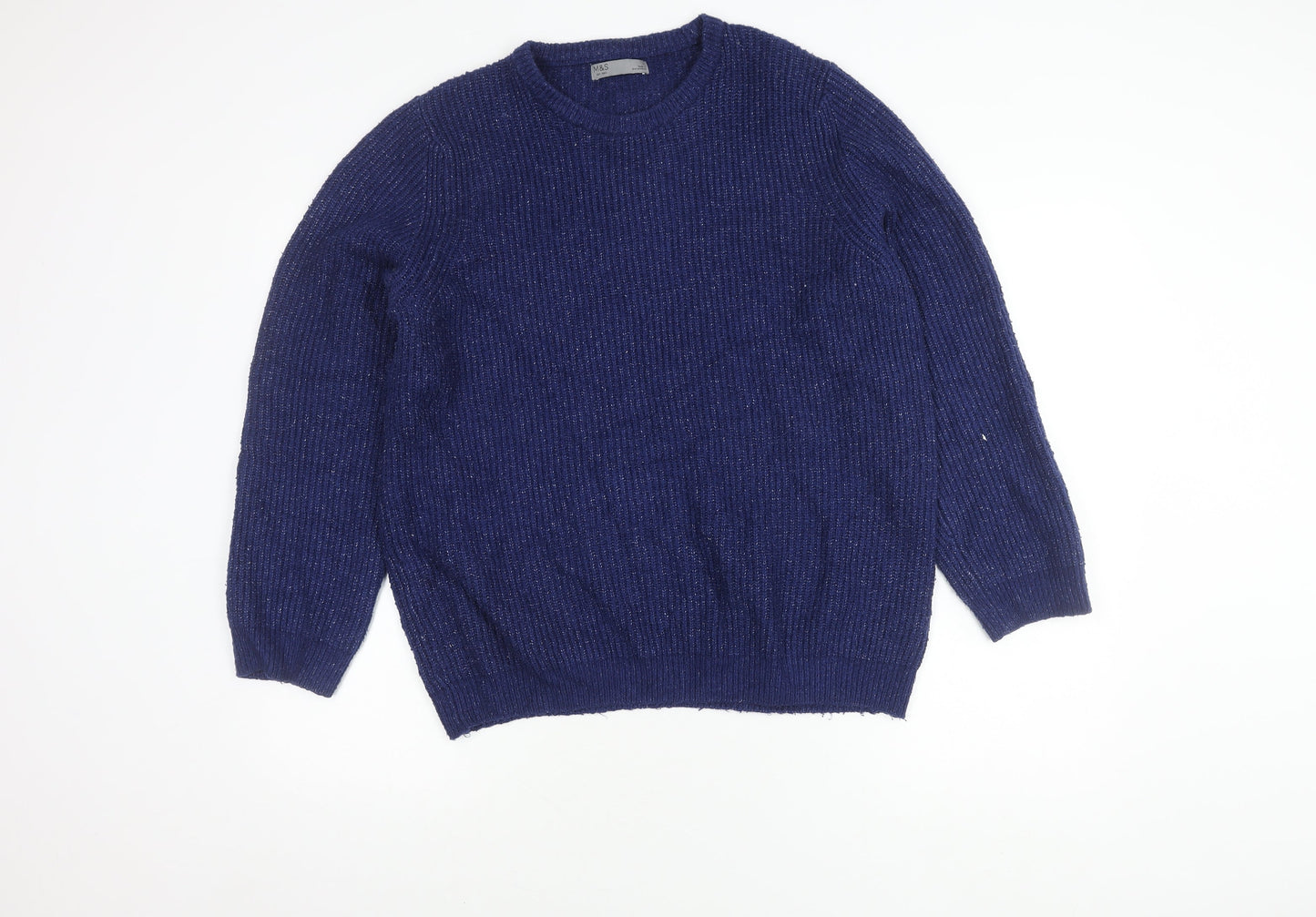 Marks and Spencer Men's Blue Pullover Jumper L