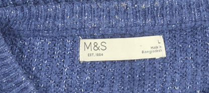 Marks and Spencer Men's Blue Pullover Jumper L