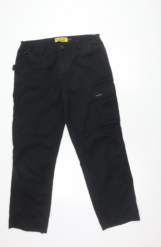 WorkWear Men's Black Cargo Trousers 36/31