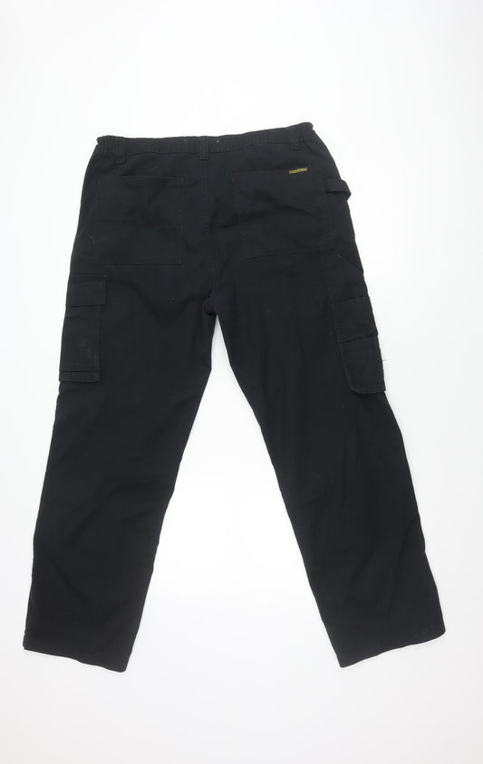 WorkWear Men's Black Cargo Trousers 36/31
