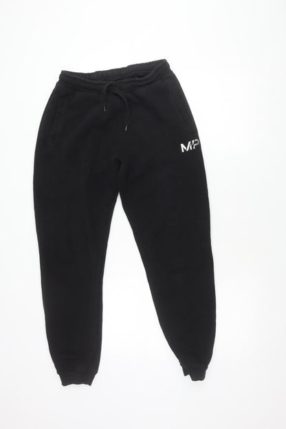 Mens UK Size S MP Regular Fit Jogger Black Trousers