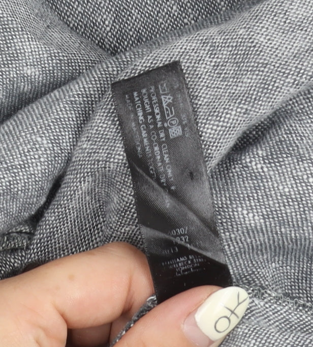 J. Taylor Women's Grey Straight Leg Linen Trousers