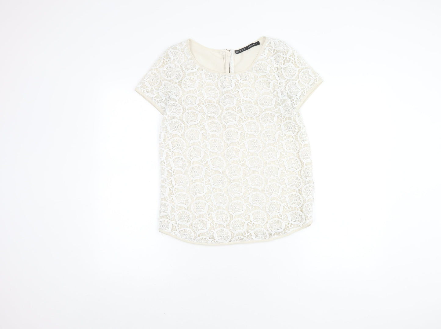Womens UK Size S Zara Basic Ivory  Blouse