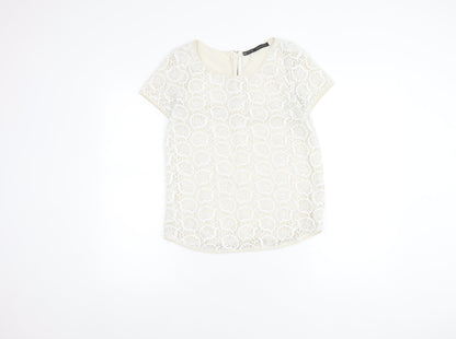 Womens UK Size S Zara Basic Ivory  Blouse