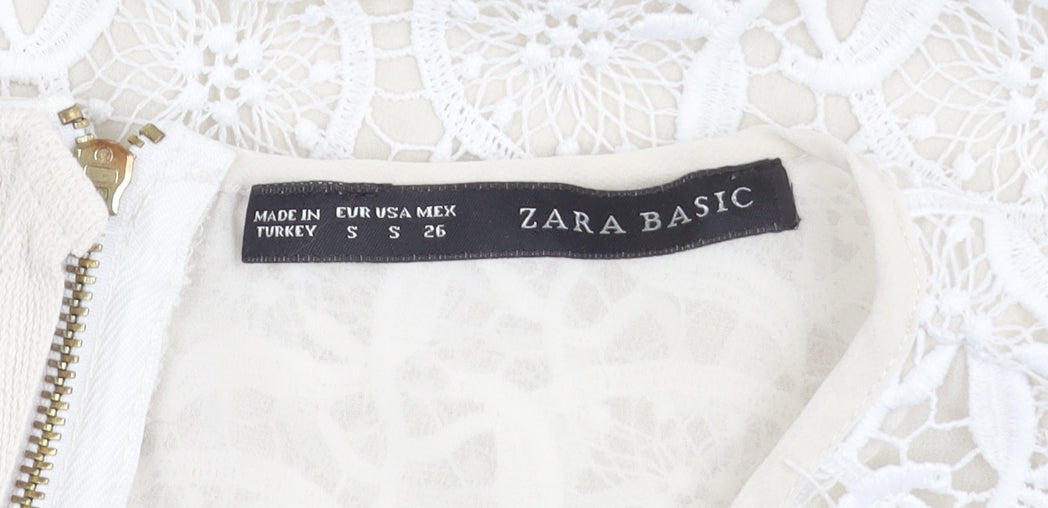Womens UK Size S Zara Basic Ivory  Blouse