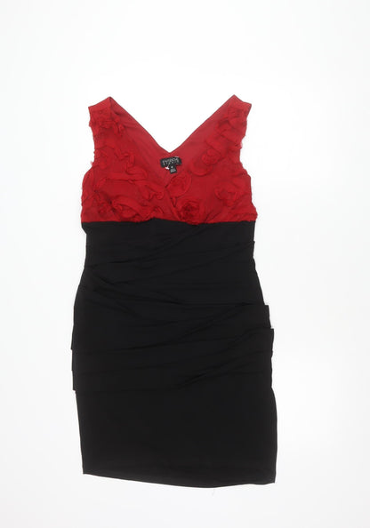 Enfocus Studio Women's Red & Black Sheath Dress 12