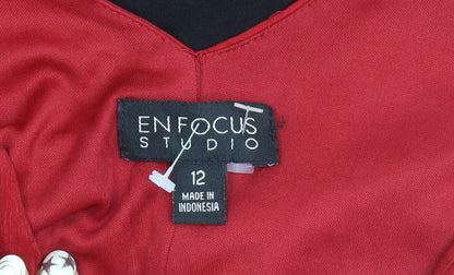 Enfocus Studio Women's Red & Black Sheath Dress 12