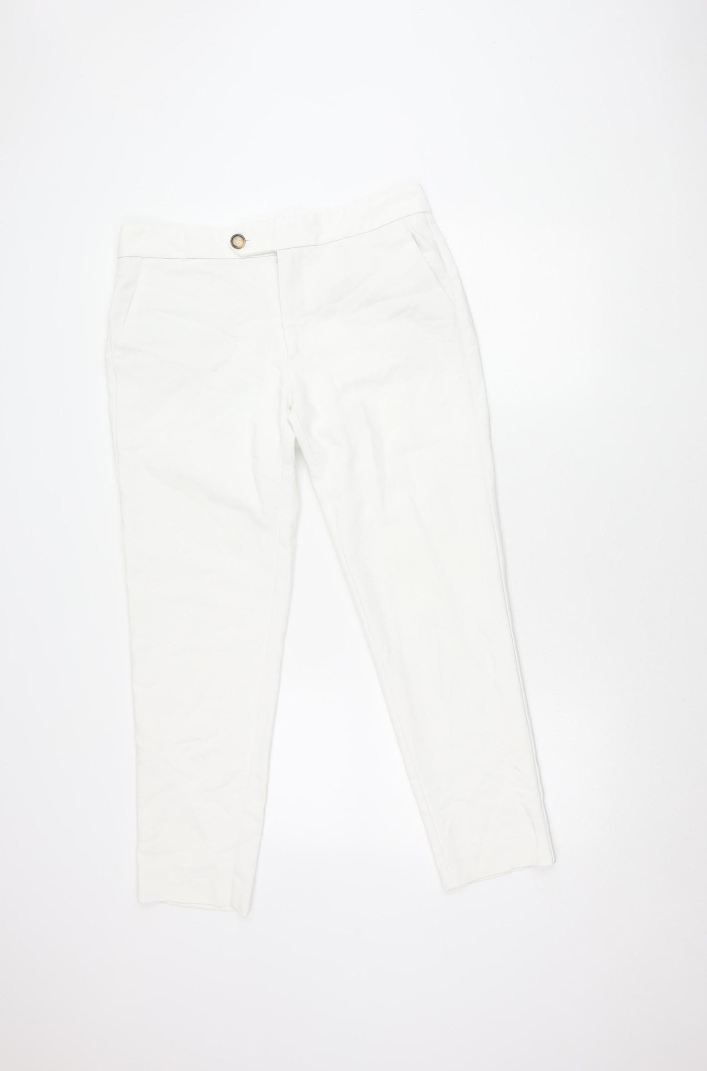 Womens UK Size 14 MNG Regular Fit  White Trousers