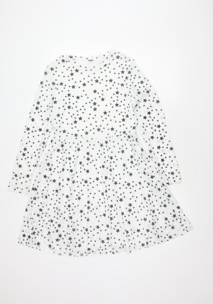 Marks and Spencer Girls White Star Dress 12-13 Years