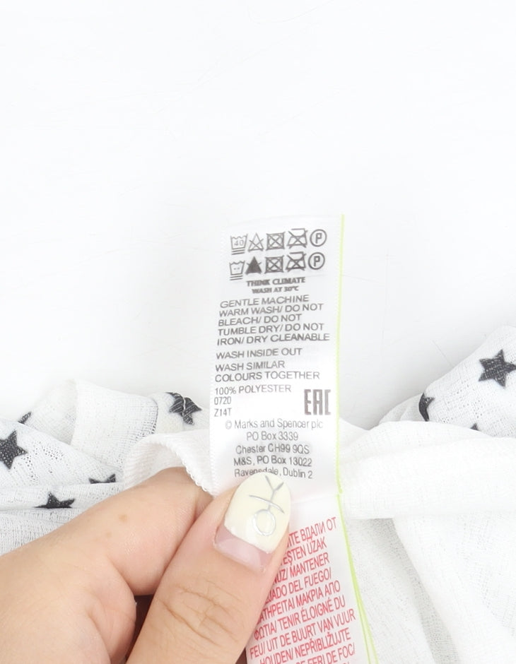 Marks and Spencer Girls White Star Dress 12-13 Years