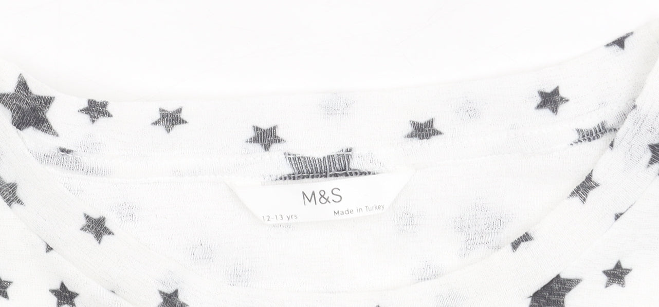 Marks and Spencer Girls White Star Dress 12-13 Years