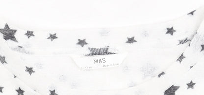 Marks and Spencer Girls White Star Dress 12-13 Years