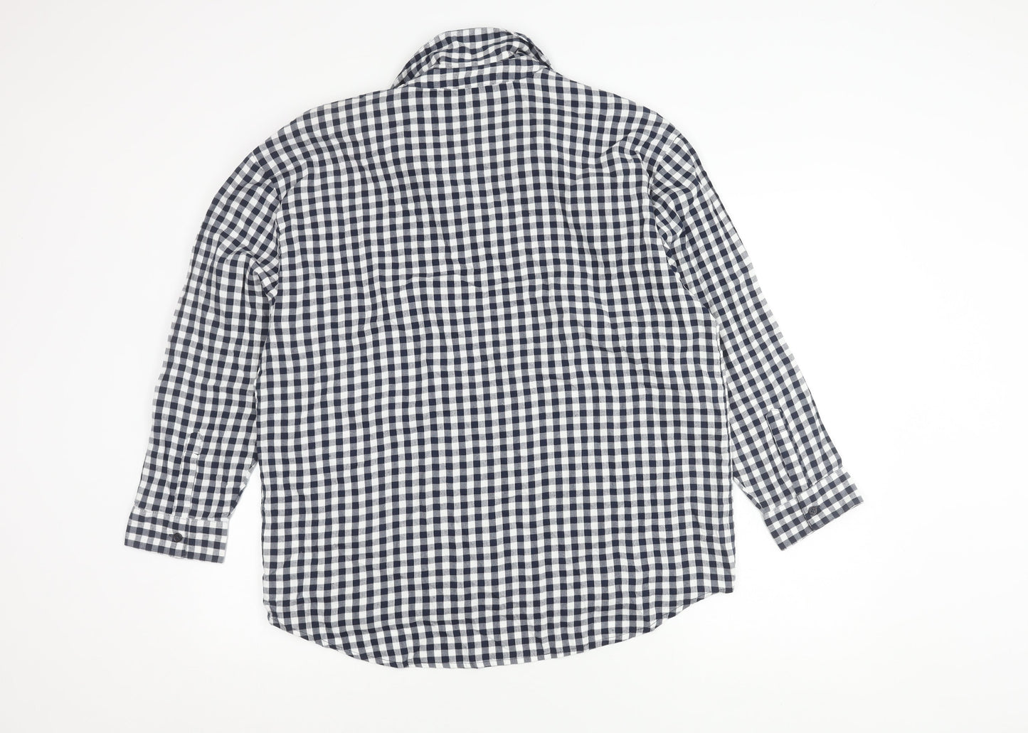 Bonmarché Women's Blue Check Button-Up Shirt Size 14