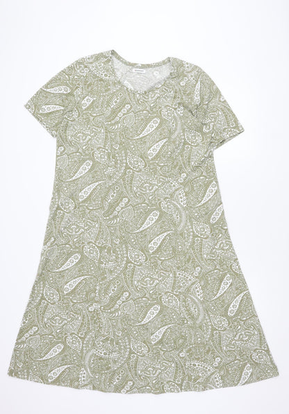 Damart Womens Green Paisley Dress Size 18