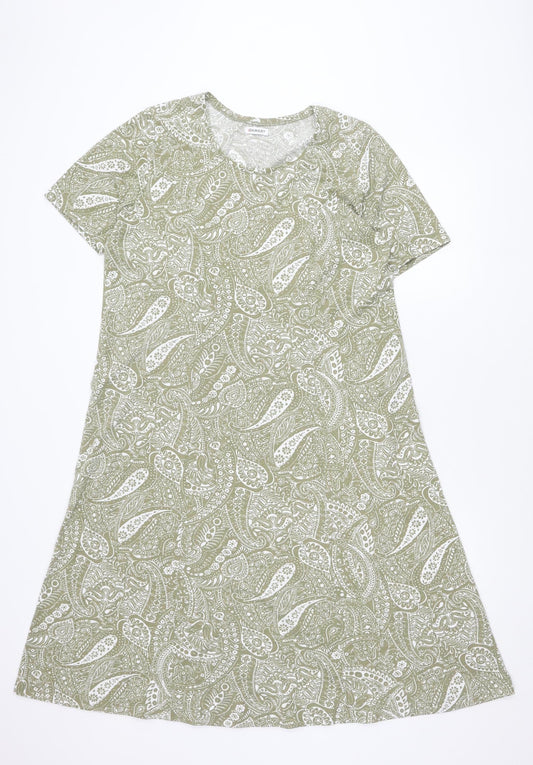 Damart Womens Green Paisley Dress Size 18