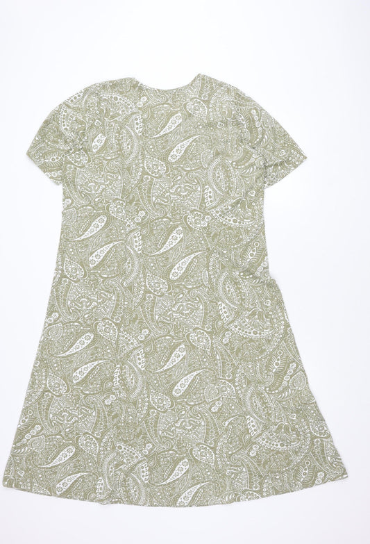 Damart Womens Green Paisley Dress Size 18