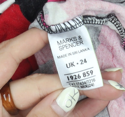Womens UK Size 24 Marks and Spencer Multicoloured Basic T-Shirt