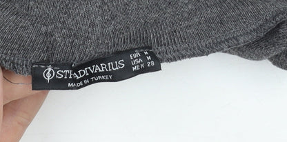 Womens UK Size M Stradivarius Grey Basic T-Shirt