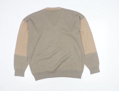 Firenze Men's Beige XL V-Neck Pullover Jumper