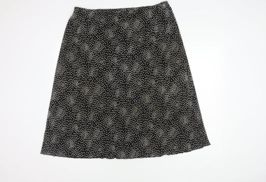 Bonmarché Women's Black Geometric Skirt Size 18