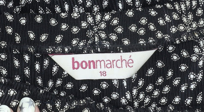Bonmarché Women's Black Geometric Skirt Size 18