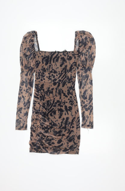 NAANAA Women's Multicoloured Animal Print Dress