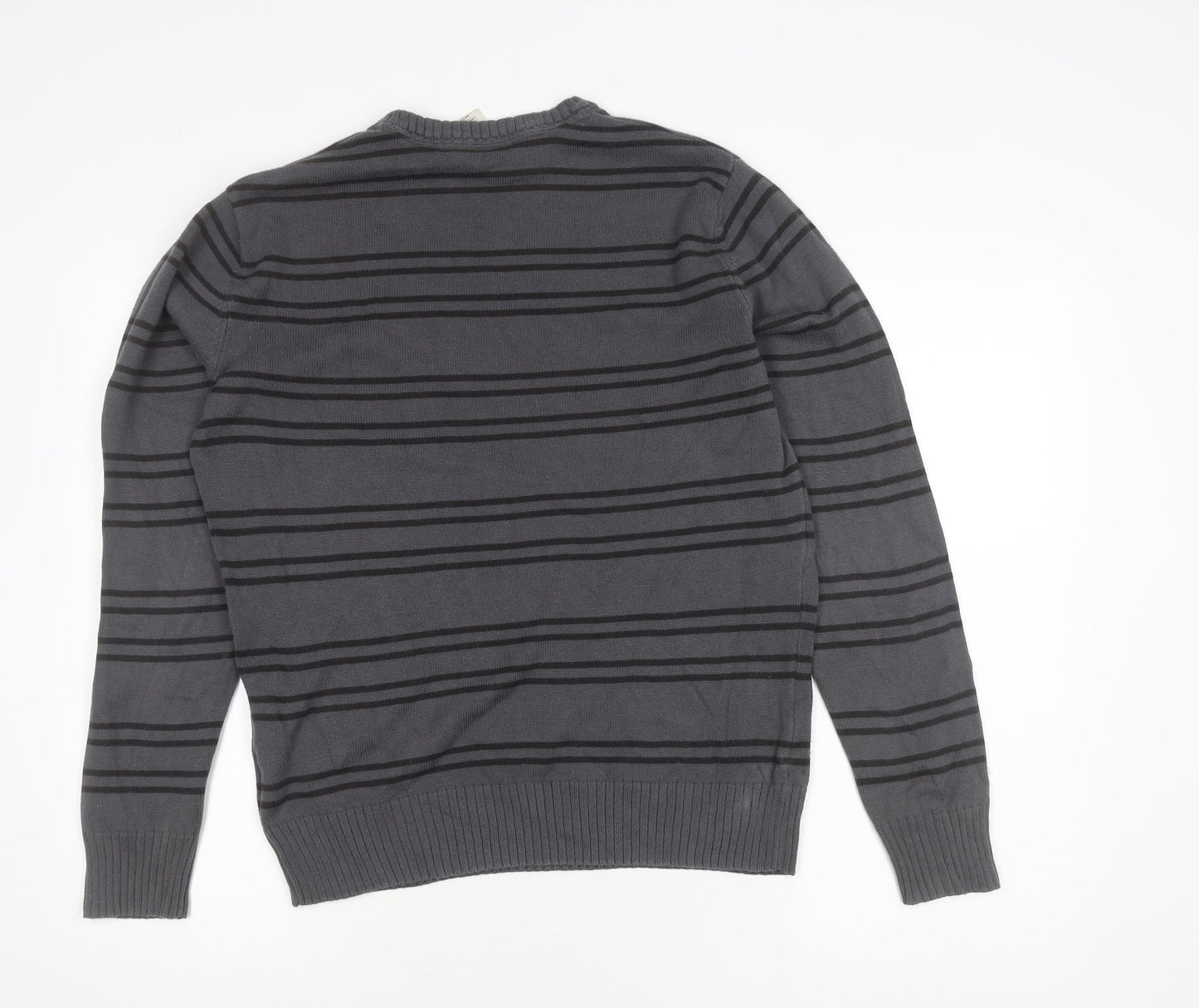 Timberland Men's Grey Striped Pullover Jumper M