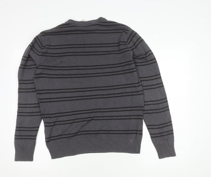 Timberland Men's Grey Striped Pullover Jumper M