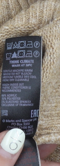 Womens UK Size S Marks and Spencer Beige Pullover Jumper