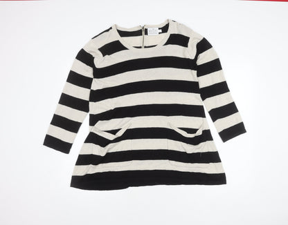 Masai Women's Black Stripe Tunic Jumper, Size S