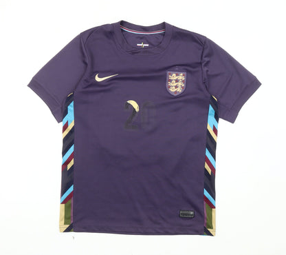 England Adult Purple Football Shirt Foden 20 Short Sleeves