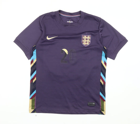 England Adult Purple Football Shirt Foden 20 Short Sleeves