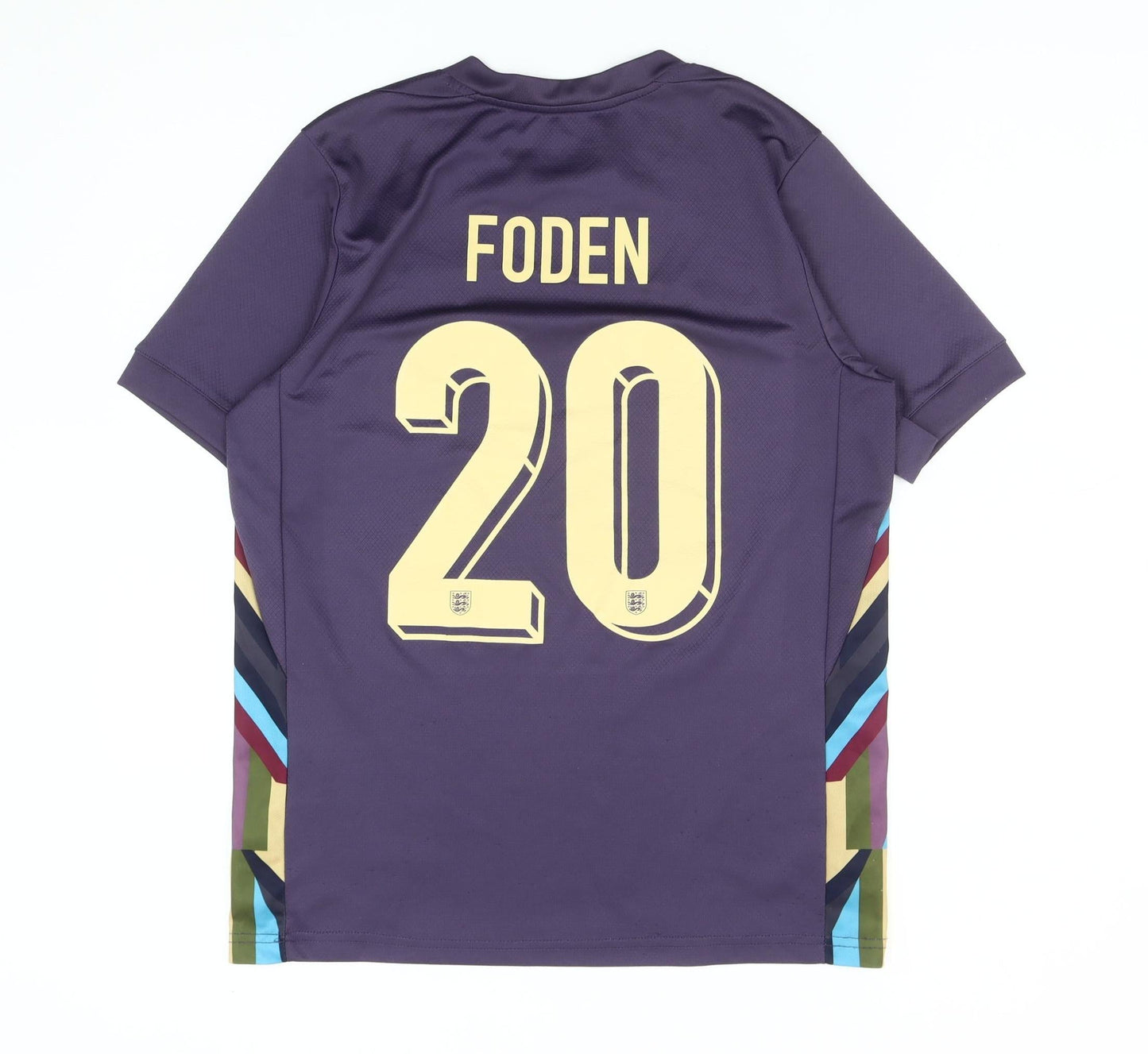 England Adult Purple Football Shirt Foden 20 Short Sleeves