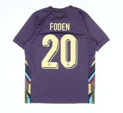 England Adult Purple Football Shirt Foden 20 Short Sleeves