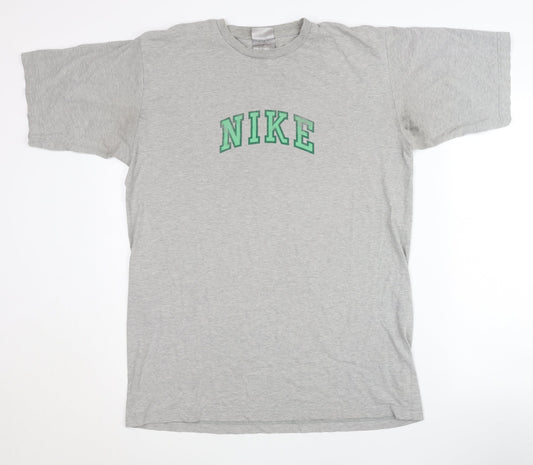 Nike Men's Grey L T-Shirt Crew Neck Cotton